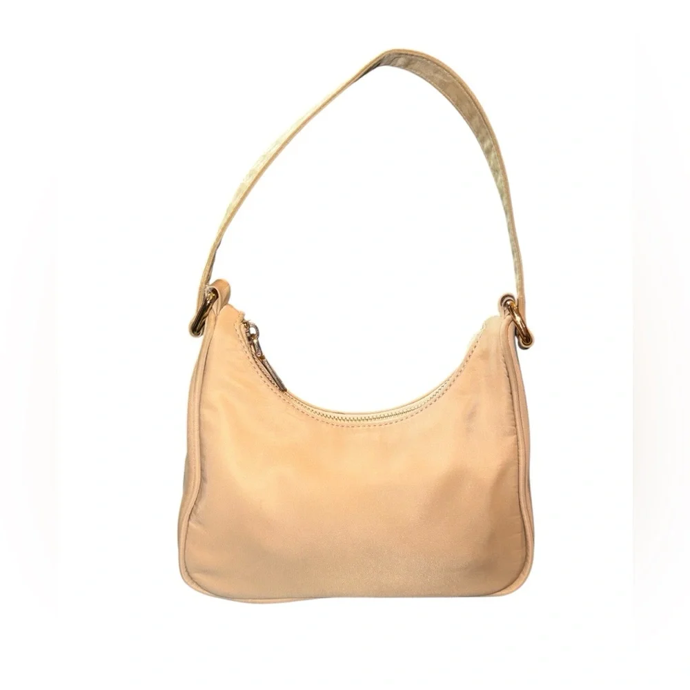 White Fox Beige Shoulder Bag Gold‎ Hardware Mini Baguette Purse